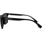 Theo Men's Polarised Rectangle Sunglasses - Black Rubber Smoke